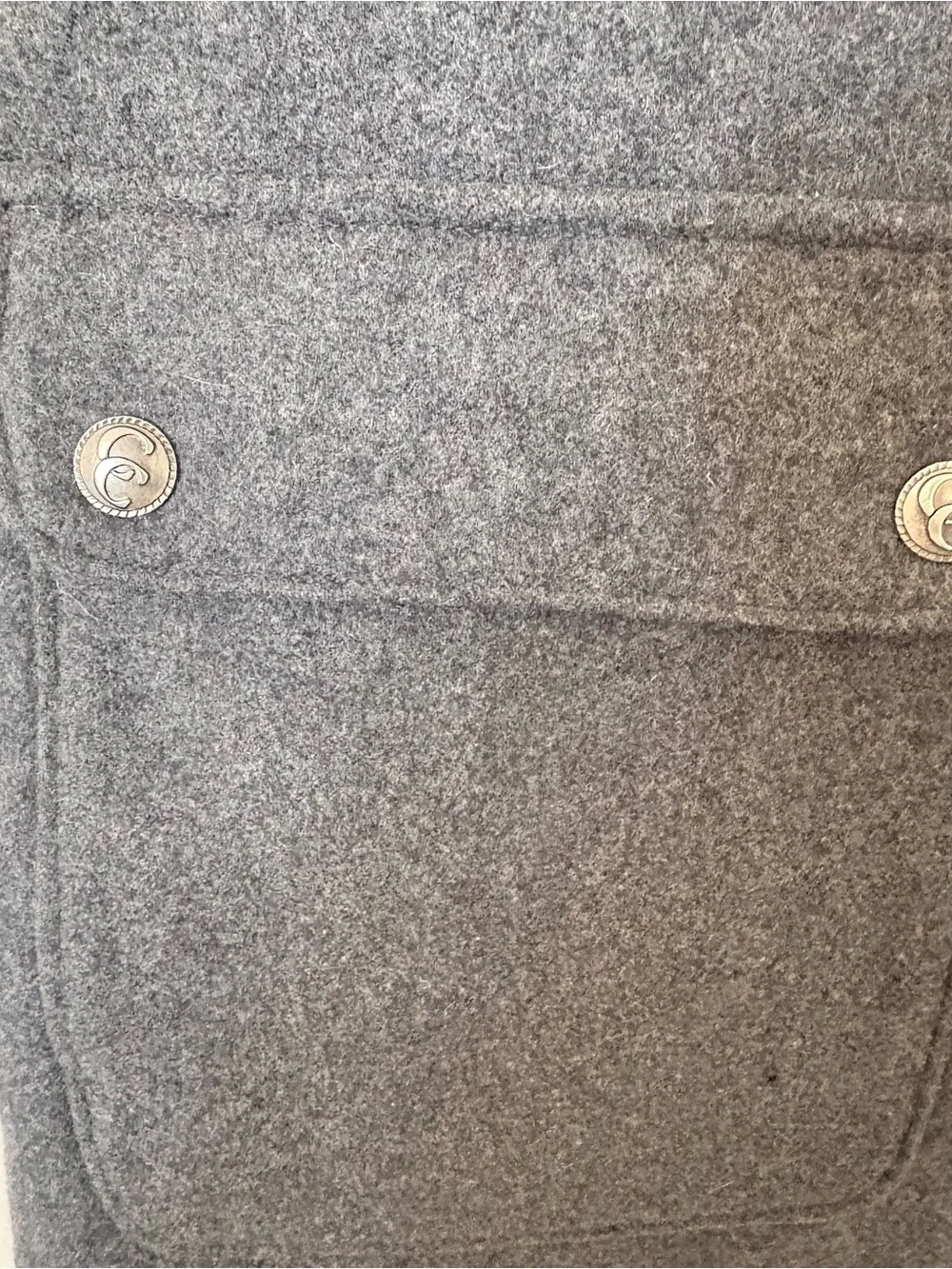 Men's Charcoal Wool Button-Front Vest with Zip Chest Pocket